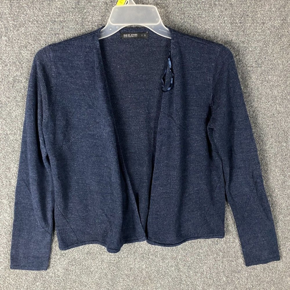David Jones Cardigan Women's Small Navy Blue 100% Acrylic Adults S